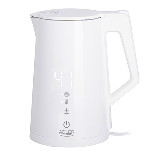 LED elektrická kanvica Adler s reguláciou teploty 1,7L STRIX - Biela